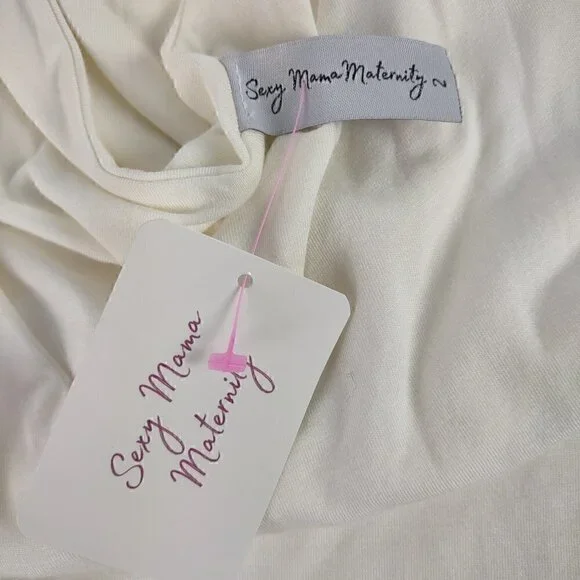 Sexy Mama Maternity Off White Dress Size 2 (NWT) - Picture 10 of 10